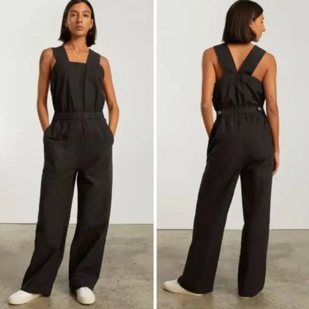 EVERLANE The Fatigue Apron Jumpsuit, Black, Size 0